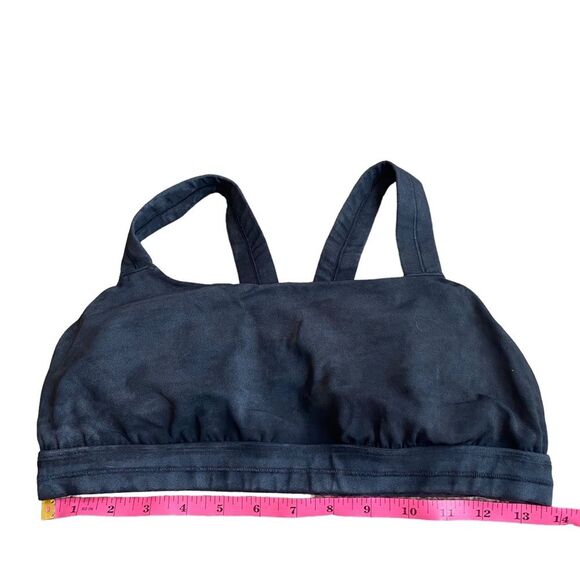 Athleta Size L Black Stonewash‎ Strappy Sports Bra Padded - Picture 6 of 6